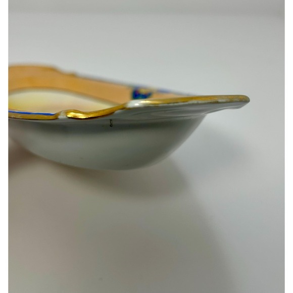 Vintage Noritake lusterware oblong dish with florals - Picture 6 of 10